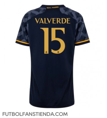 Real Madrid Federico Valverde #15 Segunda Equipación Mujer 2023-24 Manga Corta